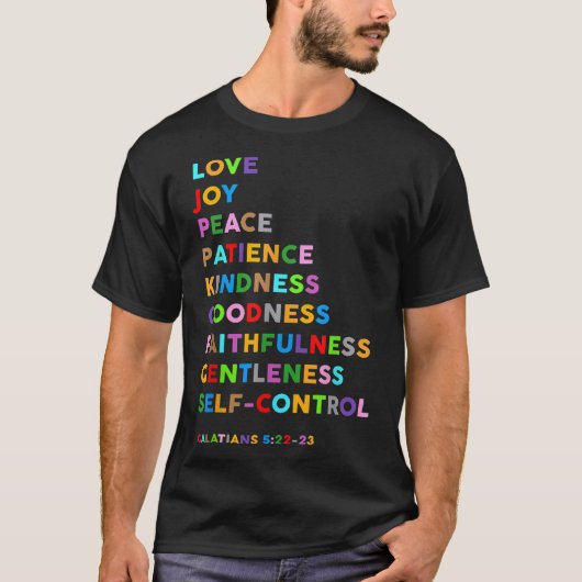 Love Joy Peace Patience Kindness Gentleness T-shirt (Voorkant)