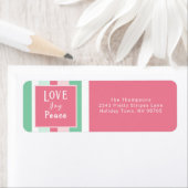 Love Joy Peace Pink Mint Stripes Etiket (Insitu)