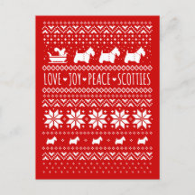 Love Joy Peace Scotties Feestelijke Kerst