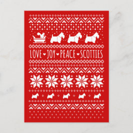 Love Joy Peace Scotties Feestelijke Kerst Feestdagenkaart