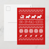 Love Joy Peace Scotties Feestelijke Kerst Feestdagenkaart (Voorkant / Achterkant)