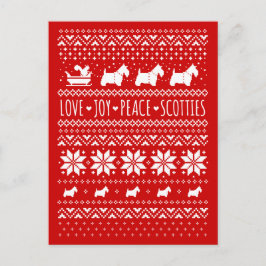Love Joy Peace Scotties Feestelijke Kerst Feestdagenkaart