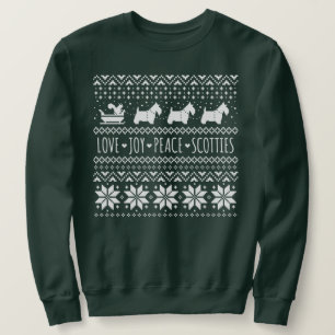 Love Joy Peace Scotties Kerstvakantie honden Trui