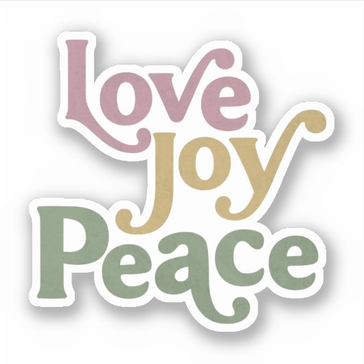 Love Joy Peace Sticker (Voorkant)