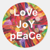 Love Joy Peace Sticker Round (Voorkant)