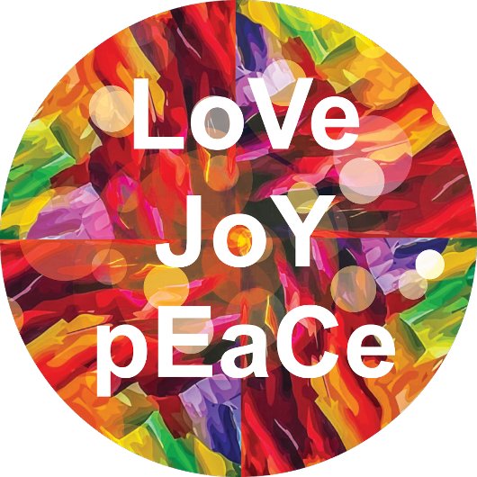 Love Joy Peace Sticker Round
