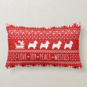 Love Joy Peace Westies Festive Kerstfeestdag Kussen