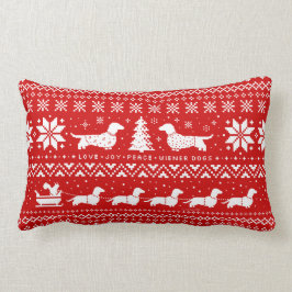 Love Joy Peace Wiener Dogs-kerstpatroon Kussen