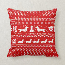 Love Joy Peace Wiener Dogs-kerstpatroon Kussen