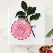 Love Joy Pink Snowflakes Kerstvakantie Bedankjes Labels