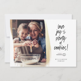 Love Joy & Plenty Cookies Family Baking Foto Feestdagenkaart