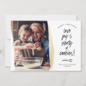 Love Joy & Plenty Cookies Family Baking Foto Feestdagenkaart (Voorkant)