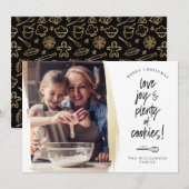 Love Joy & Plenty Cookies Family Baking Foto Feestdagenkaart (Voorkant / Achterkant)