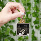 Love Jubileum Couple Photo Date Initialen Sleutelhanger (Hand)