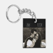 Love Jubileum Couple Photo Date Initialen Sleutelhanger (Voorkant Links)