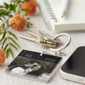 Love Jubileum Couple Photo Date Initialen Sleutelhanger (Voorkant Rechts)