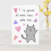 Love Jubileum Valentijn Verloving Funny Cat Kaart (Gele Bloem)