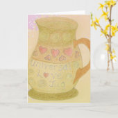 Love Jug Fun Art Wenskaart Kaart (Gele Bloem)