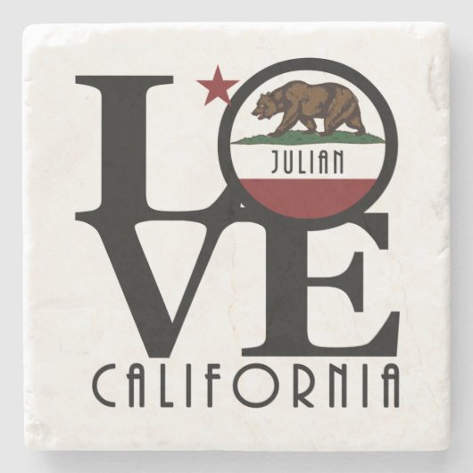 LOVE Julian California Stenen Onderzetter (Voorkant)