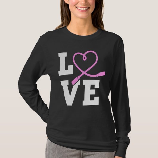 LOVE Jump Rope Skipping Jumping Sports T-shirt (Voorkant)