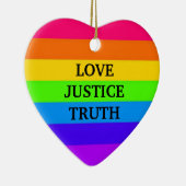 "LOVE JUSTICE TRUTH" KERAMISCH ORNAMENT (Rechts)