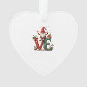LOVE Kabouter Kerstmis Ornament (voorkant)