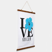 LOVE Kailua Blue Hibiscus Hangend Wandkleed (Gebogen)