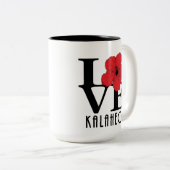 LOVE Kalaheo Hawaii Red Hibiscus 15oz Tweekleurige Koffiemok (Voorkant rechts)