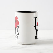 LOVE Kalaheo Hawaii Red Hibiscus 15oz Tweekleurige Koffiemok (Center)