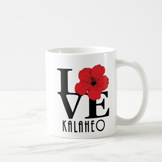 LOVE Kalaheo Red Hibiscus 11oz Koffiemok (Rechts)