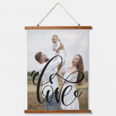 LOVE kalligrafie Script Family Foto stijlvol Hangend Wandkleed (Voorkant)