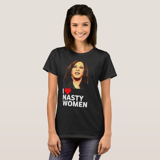 Love Kamala Harris Nasty Woman T-shirt voor mannen (Voorkant volledig)