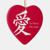 "Love" Kanji Keramisch Ornament (Rechts)
