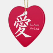 "Love" Kanji Keramisch Ornament (Links)