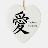 "Love" Kanji Keramisch Ornament (Rechts)