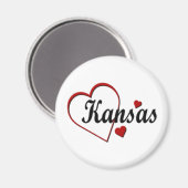 Love Kansas Hearts Magneet (Voorkant / Achterkant)