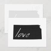 Love Kansas Map Shaped Antiek Black Chalkboard Briefkaart (Voorkant / Achterkant)
