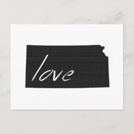 Love Kansas Map Shaped Antiek Black Chalkboard Briefkaart