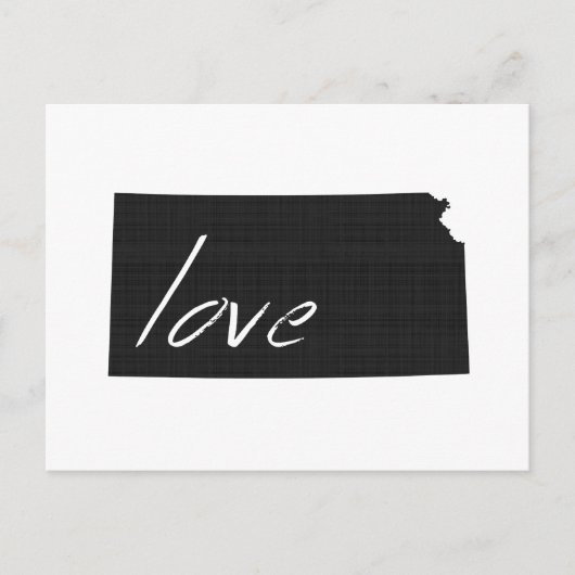 Love Kansas Map Shaped Antiek Black Chalkboard Briefkaart (Voorkant)