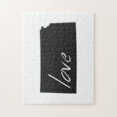 Love Kansas Silhouette Map Shape Black Chalkboard Legpuzzel (Verticaal)