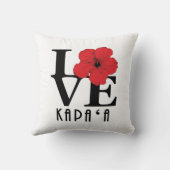 LOVE Kapa'a Hawaii Red Hibiscs Kussen (Achterkant)