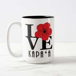 LOVE Kapa'a Hawaii Red Hibiscus 15oz Tweekleurige Koffiemok
