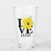 LOVE Kapaa Yellow Hibiscus Glas (Achterkant)