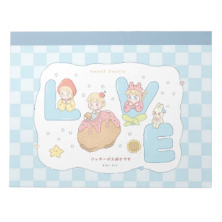 LOVE Kawaii Pastel Alfabet Illustratie 💕🍓🐰 Notitieblok