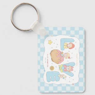 LOVE Kawaii Pastel Alfabet Illustratie 💕🍓🐰 Sleutelhanger
