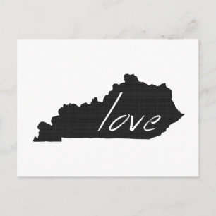 Love Kentucky Map Shaped Antiek Black Chalkboard Briefkaart