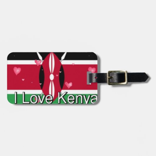 Love. Kenya Hakuna Matata flag image Bagagelabel (Voorkant horizontaal)