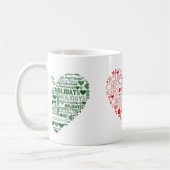Love KerstFeestdagen Red Green Heart Tea Coffee Koffiemok (Links)