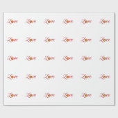 Love Kerstmis Bells Holiday Design Xmas Cadeaupapier (Vlak)