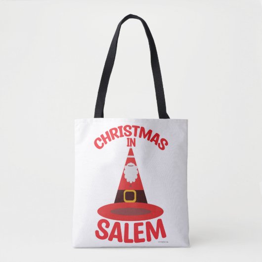 Love Kerstmis in Salem New England Witchy Santa Tote Bag (Voorkant)